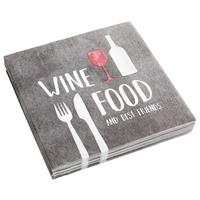 Serviette Kai in Schwarz - Weiss/Rot, Papier (33cm)