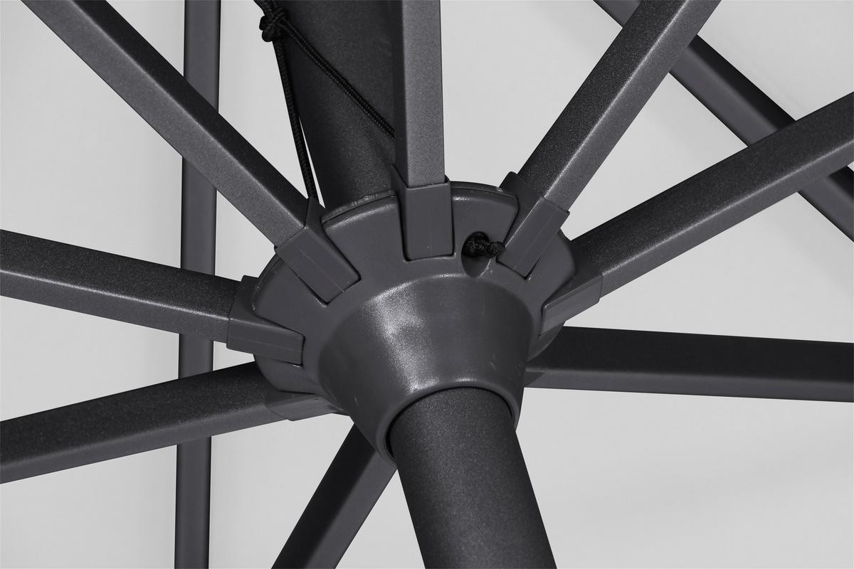 Sonnenschirm Ø 300 H: 238 cm Anthrazit/Grau - Anthrazit/Grau, KONVENTIONELL, Textil/Metall (300/300cm) - Siena Garden