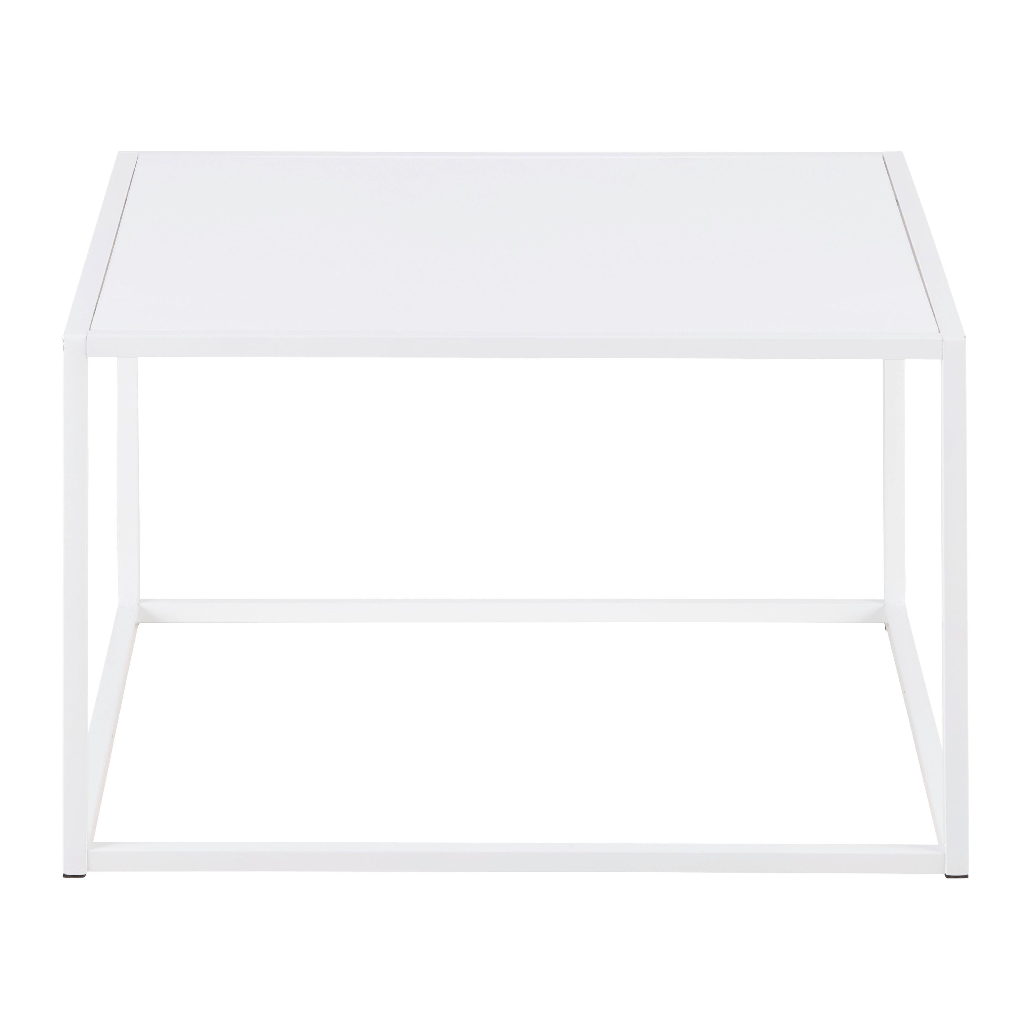 SOFFBORD KUBO -TOP- -BASED- - vit, Modern, metall/trämaterial (60/60/38cm) - Based