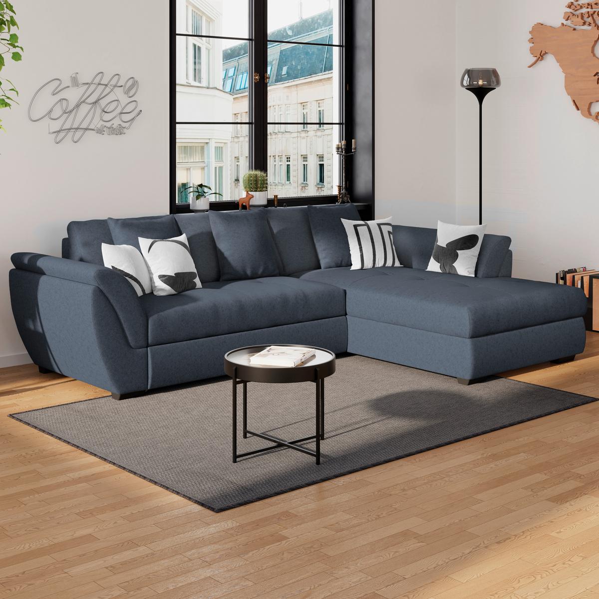Coltar Berisso - albastru închis, Design, textil (278/187cm) - Mömax
