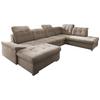 Wohnlandschaft Zira Taupe Nylon/Mikrofaser - Taupe/Chromfarben, Design, Kunststoff/Textil (169/330/212cm) - Livetastic