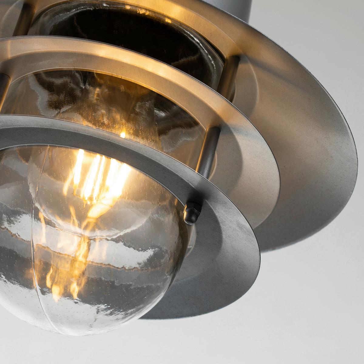 Kültéri Függőlámpa Copenhagen8-Sil - ezüstszínű, Konventionell, üveg/fém (22/37,5cm) - Elstead Lighting