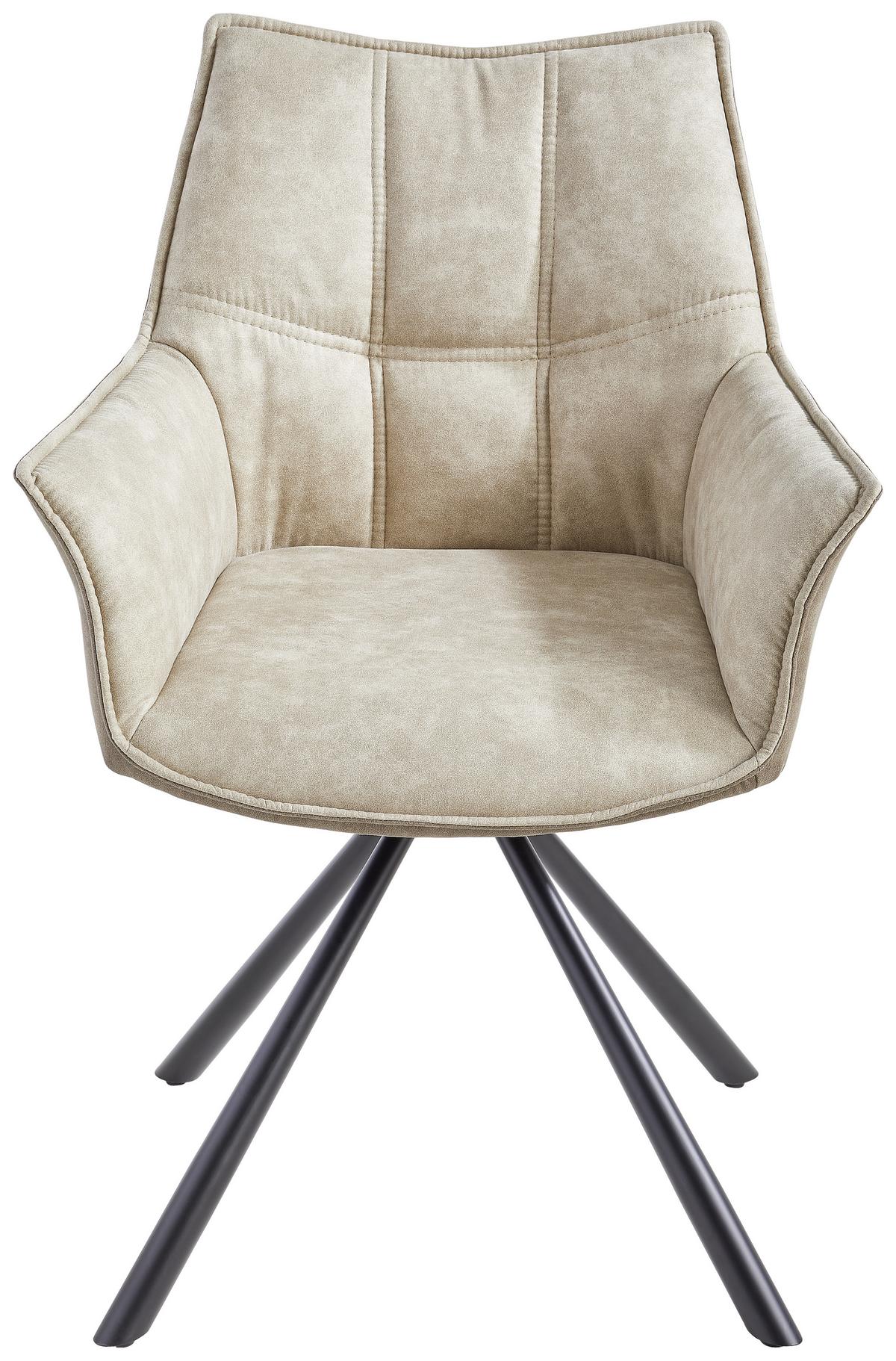 KRZESŁO Z PODŁOKIETNIKAMI LABIN - czarny/brązowy, Modern, metal/tkanina (63/85/64cm) - Livetastic