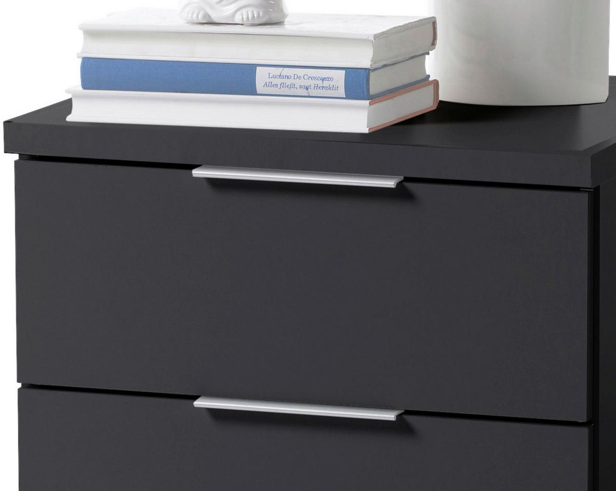 SZAFKA NOCNA CZARNY SZER. 46 CM - kolor srebrny/czarny, Basics (46/43/42cm) - P & B