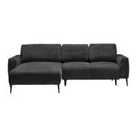 Ecksofa Custom Schwarz - Schwarz, MODERN, Textil/Metall (164/85/255cm) - Mömax