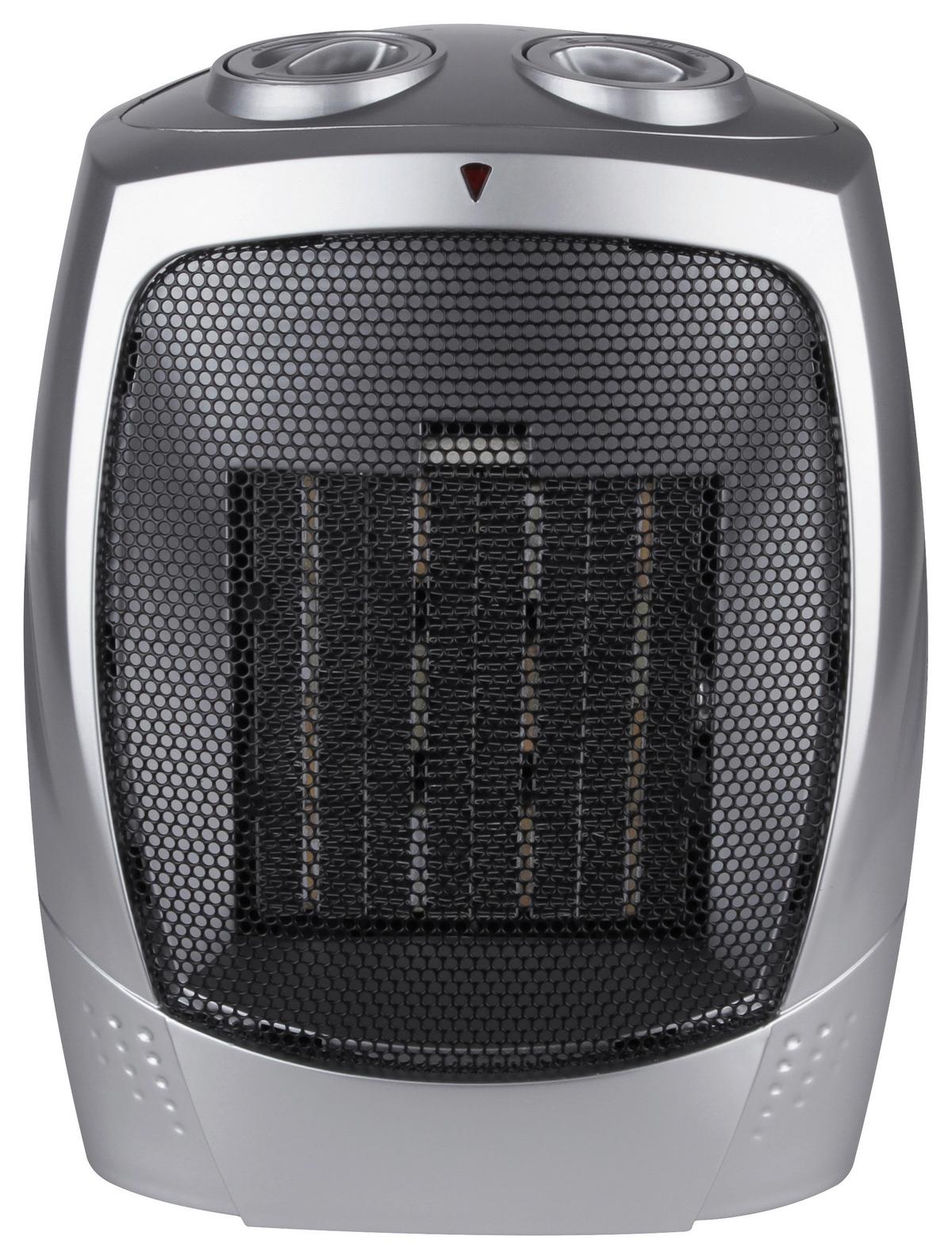 Heizstrahler Totm in Grau/Schwarz max. 750/1500W - Schwarz/Grau, KONVENTIONELL, Kunststoff (18/13,5/23,5cm) - Insido