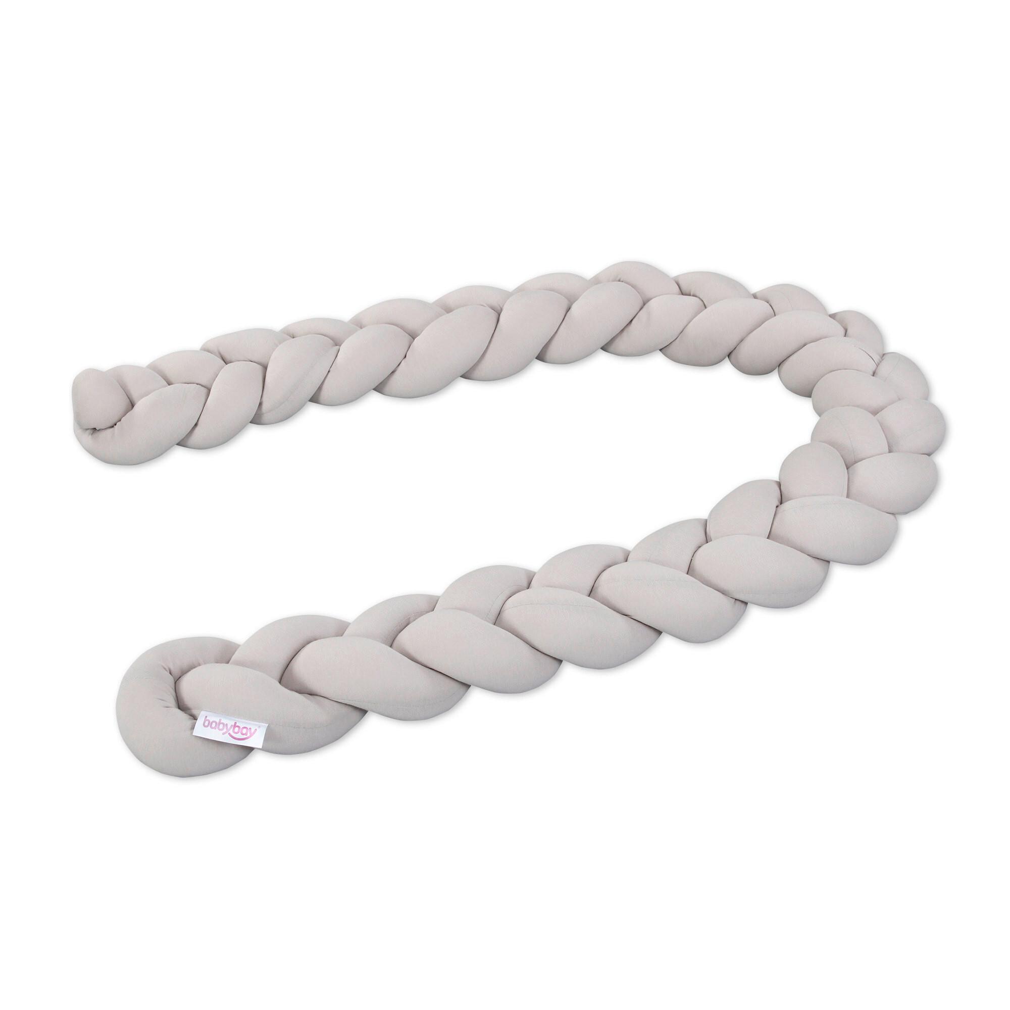 OCHRANIACZ DO ŁÓŻECZKA GEFLOCHTEN - beżowy, Basics, tkanina (180/9/9cm) - Babybay