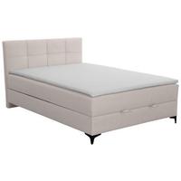 Box Krevet Freddie - bež/crna, Konvencionalno, tekstil/metal (140/200cm)