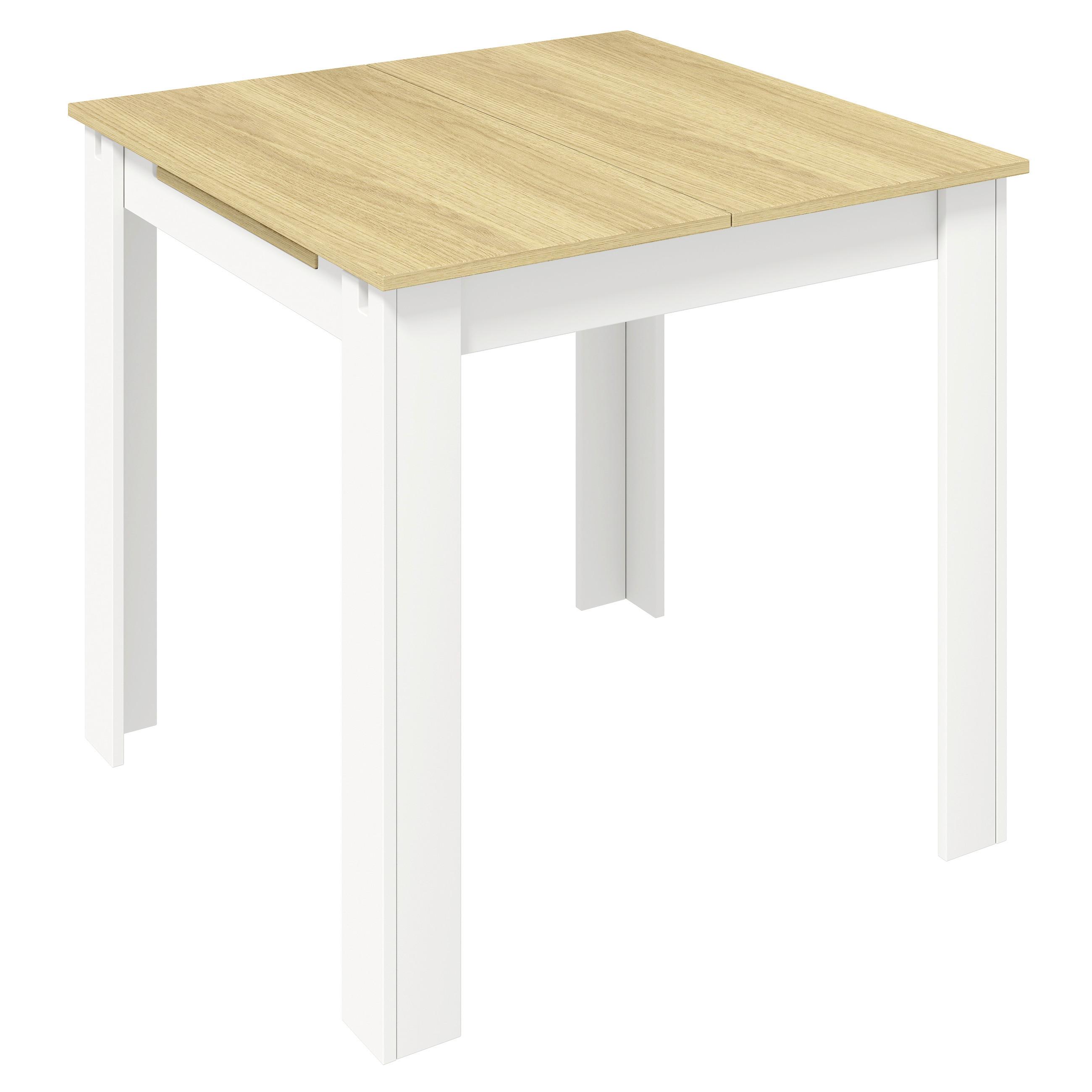 Esstisch Vcm Esstisch "pesoli"80/120x80 - Honigeiche/Weiss, Modern, Holzwerkstoff (80-120/80/75,5cm) - MID.YOU