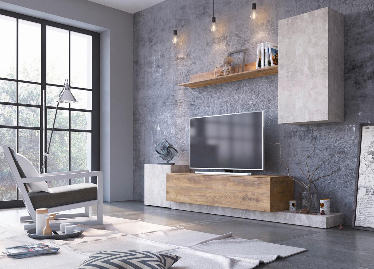Ansamblu mobilier cameră de zi RIMINI - Modern, material pe bază de lemn (253,9/196,3/42cm) - Modern Living