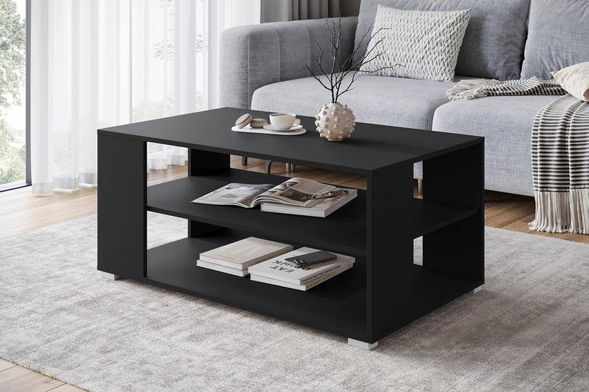 Klubska Miza Nairobi-i, Črna - črna/siva, Trend, umetna masa/leseni material (100/45/60cm) - Livetastic