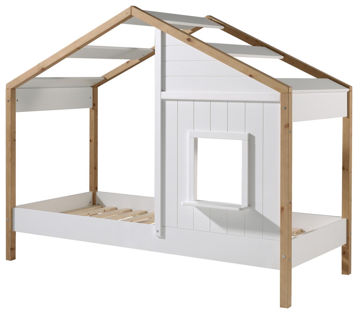 Hausbett Babs ca. 90x200 cmWeiß, Eichefarben - Eichefarben/Weiß, MODERN, Holz/Holzwerkstoff (90/200cm) - MID.YOU