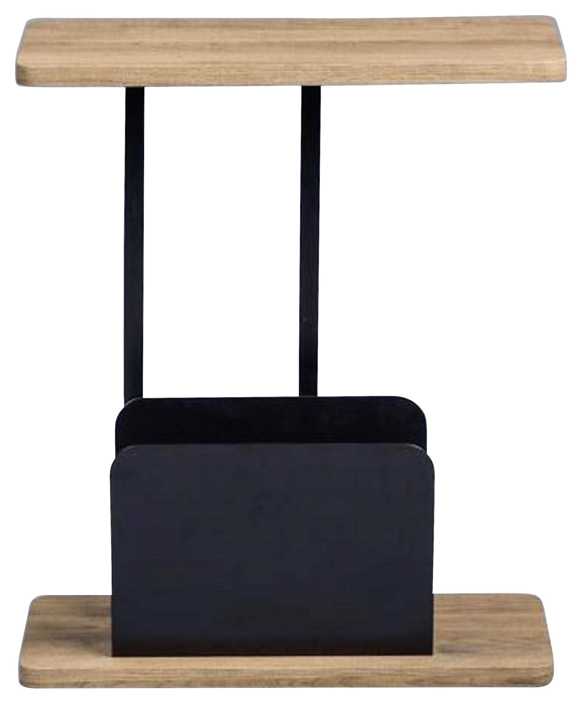 STOLIK BOCZNY ALPHA - kolor dębowy/czarny, Design, materiał drewnopochodny/metal (20/50/60cm)