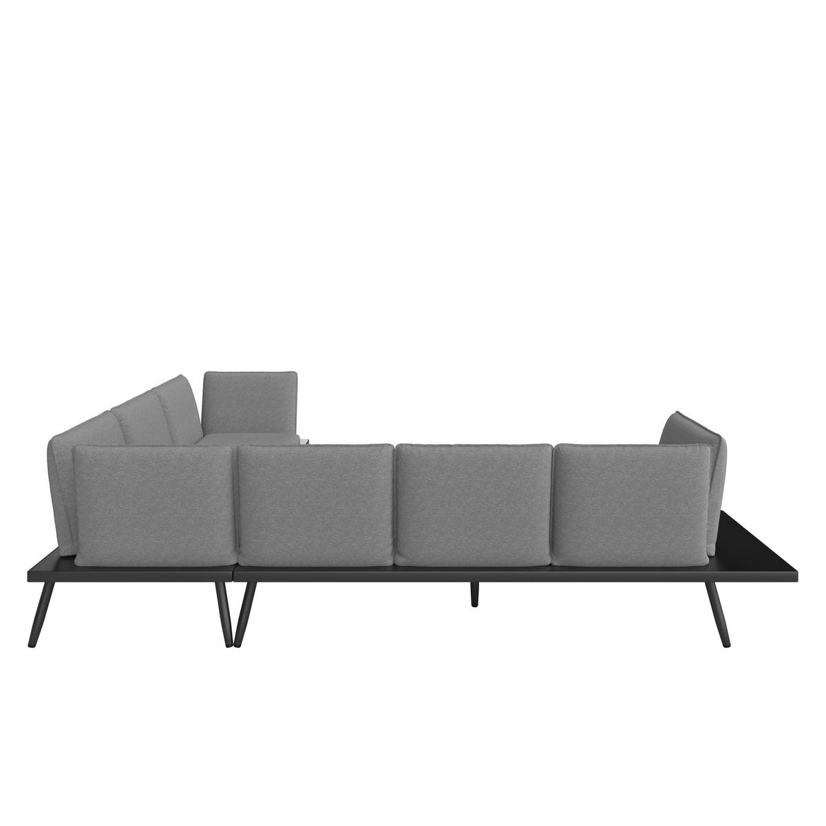 Garnitură grădină Joanne - negru, Modern, metal (300/78/80cm) - Bessagi Garden