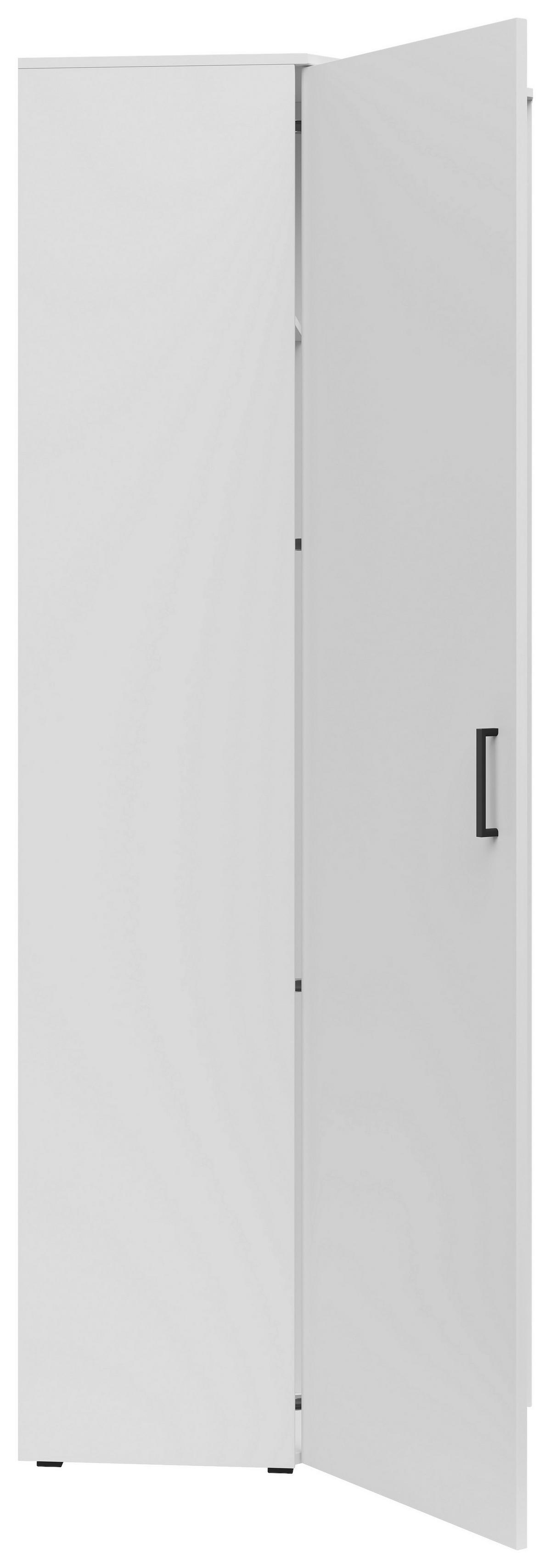 Eckschrank Multistauraum Weiss - noir/blanc, Modern, matière synthétique/matériau de bois (71,5/195/71,5cm)