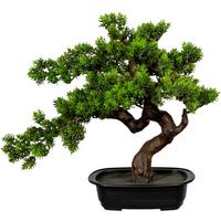 Kunstpflanze Bonsai Grün/Braun - Schwarz/Braun, Design, Kunststoff (40cm)