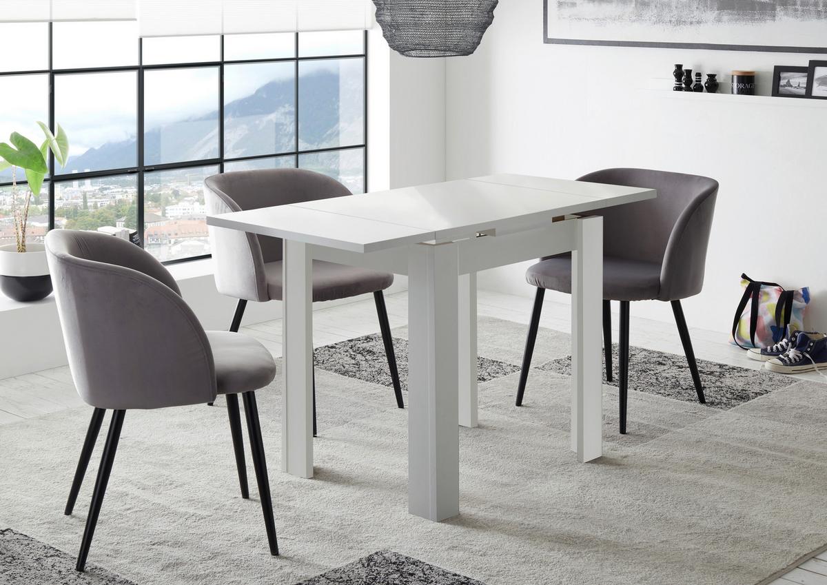 Masă extensibilă MONZI 80X60 - alb, Modern, material pe bază de lemn (80-136/78/60cm) - Mömax