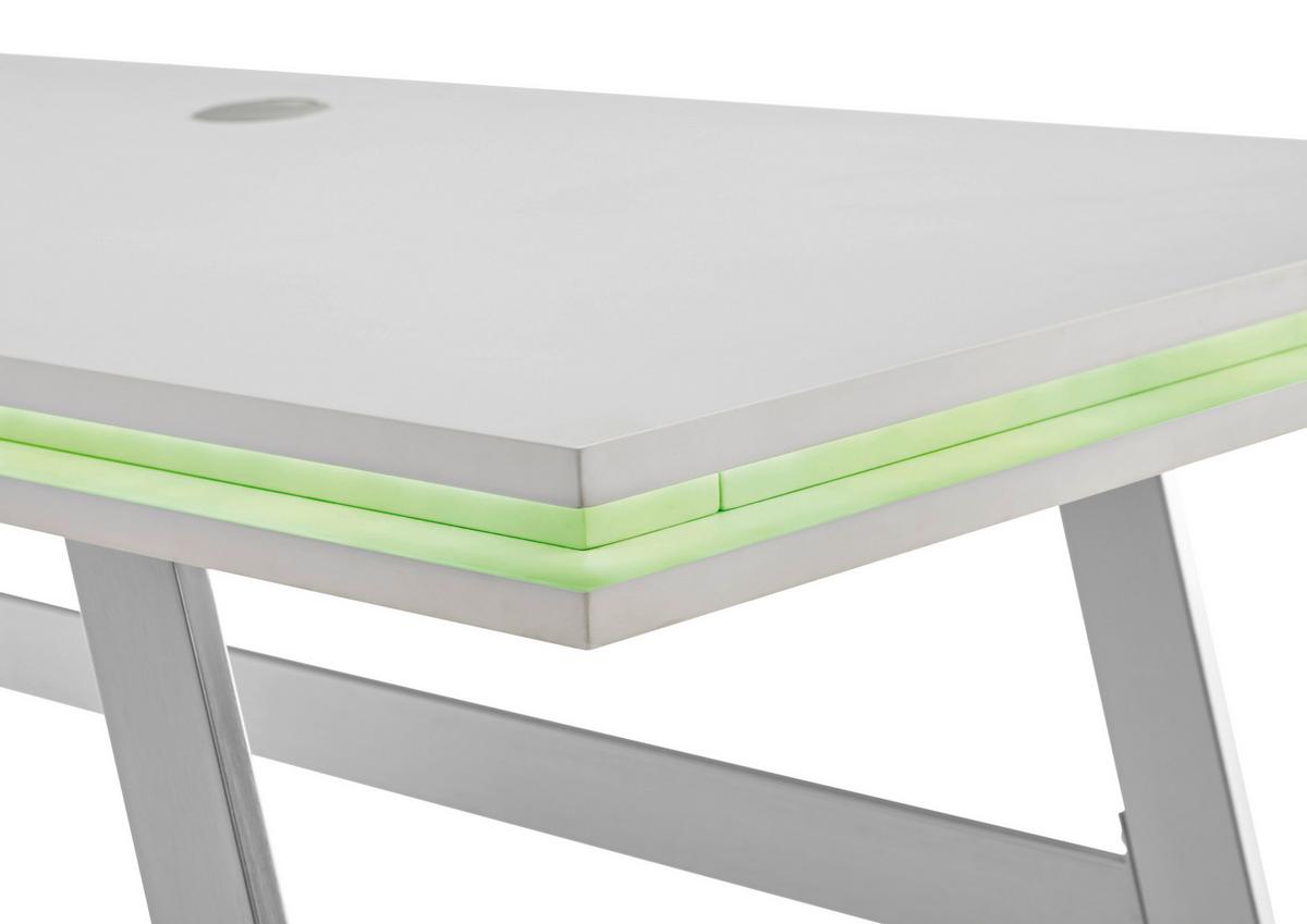 Pisalna Miza Tiflis 1 - barve nerjavečega jekla/bela, Moderno, kovina/leseni material (140/75/60cm) - Mömax
