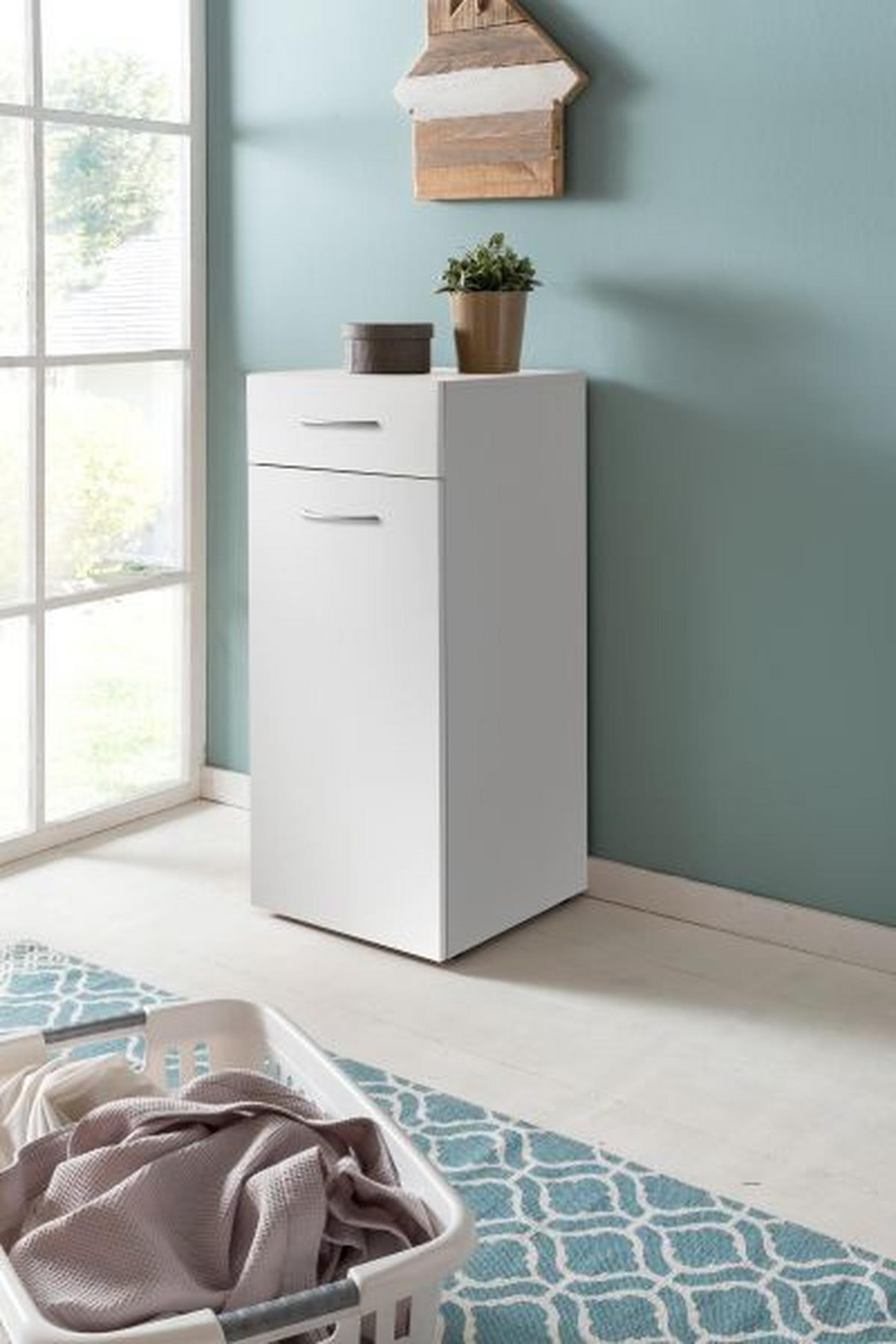 Comodă MRK - alb, material pe bază de lemn (40/98/40cm) - Modern Living