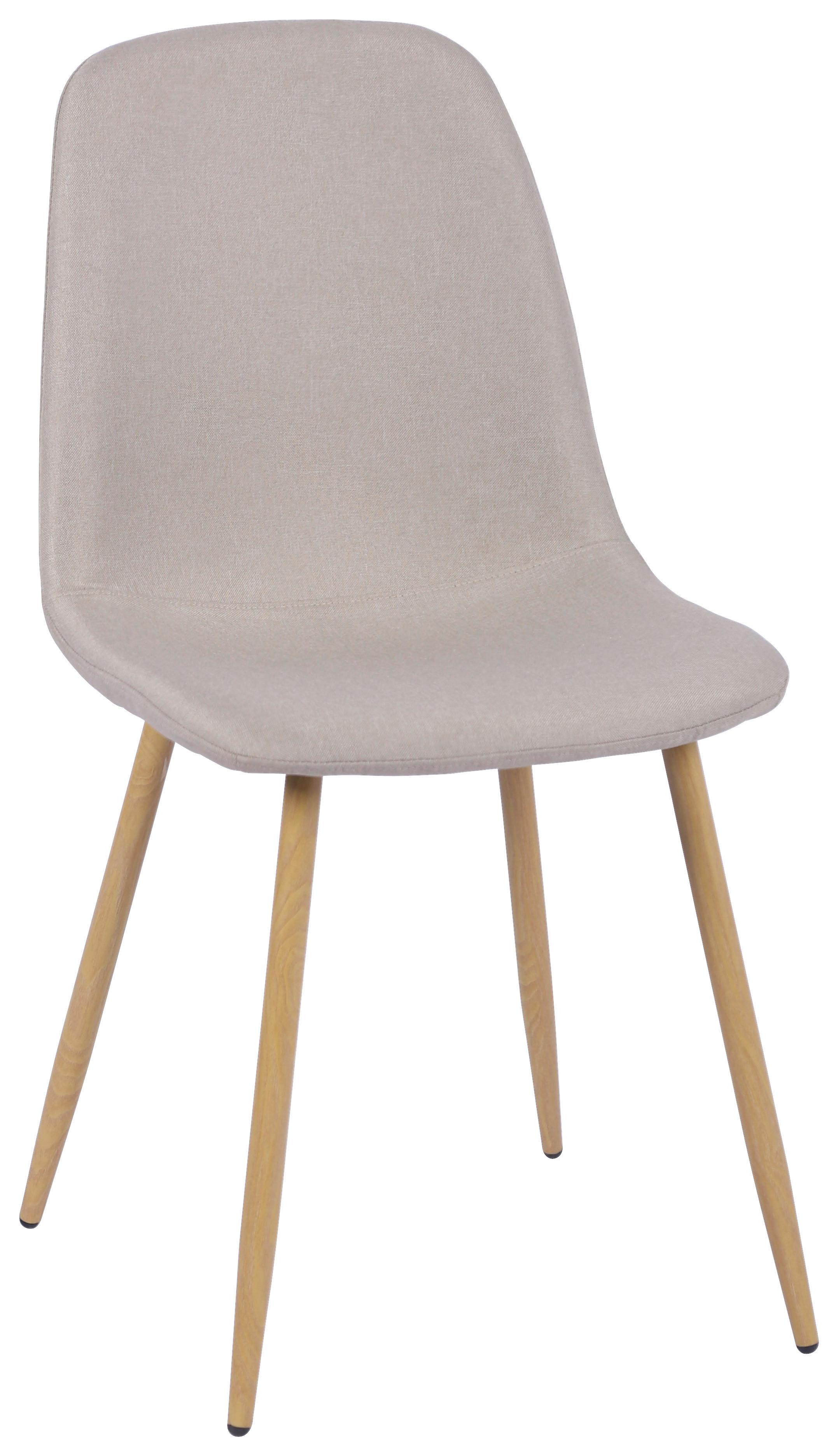 Stol Mona, Bež - barve hrasta/bež, Moderno, kovina/tekstil (44/87/56cm)