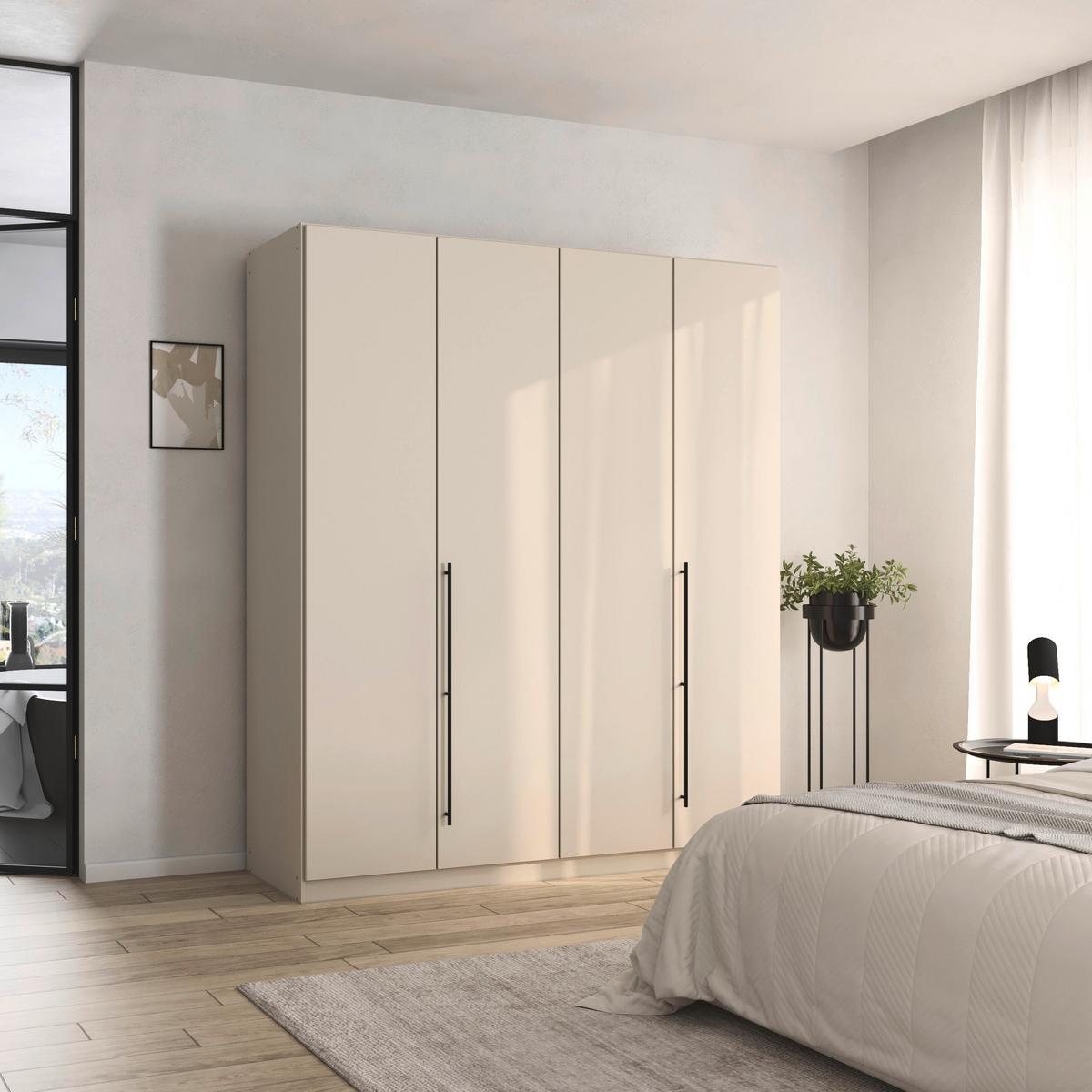 Kleiderschrank Safari Champagner - Champagner/Grau, KONVENTIONELL, Holzwerkstoff/Metall (181/229/54cm) - Based