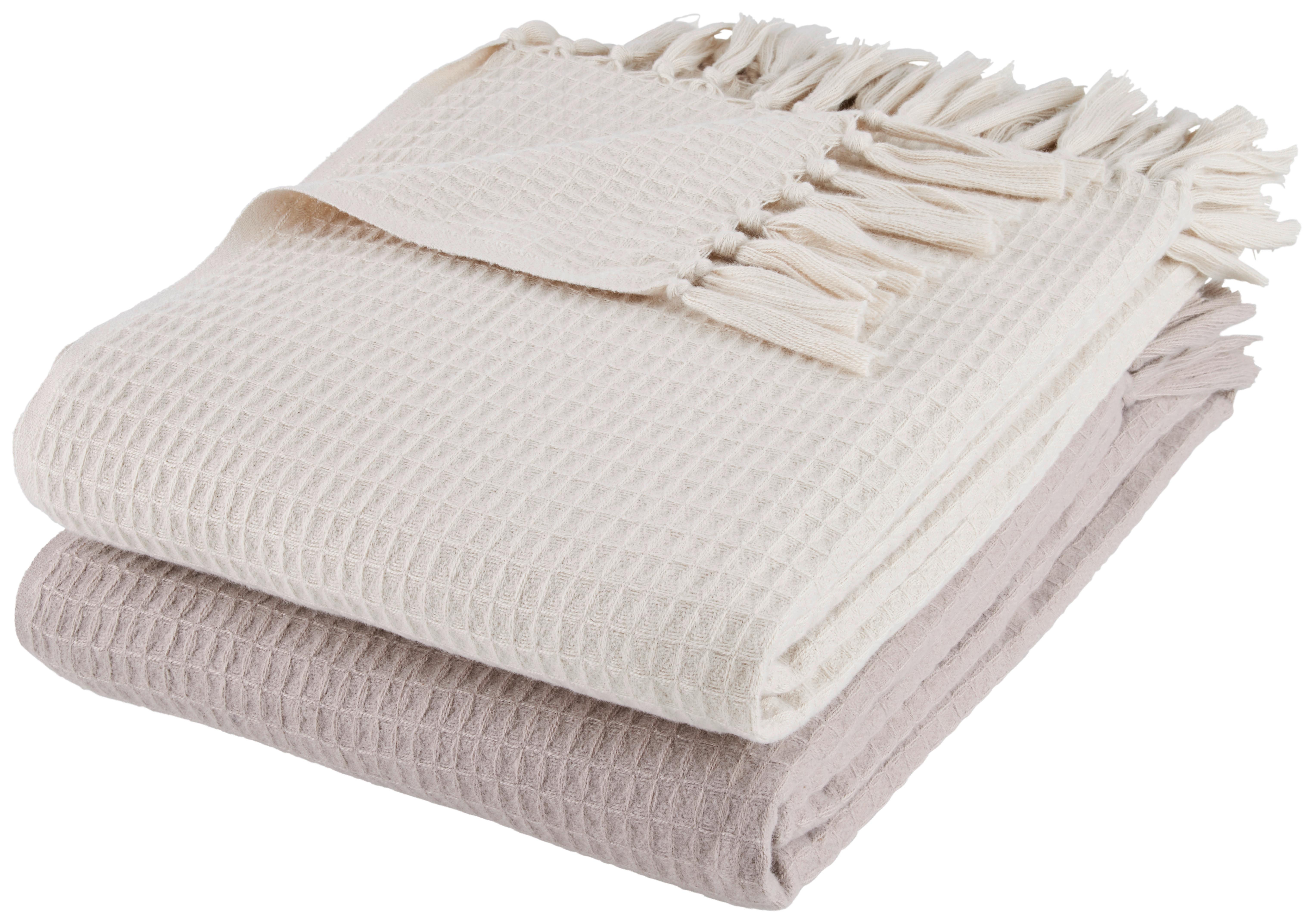 Decke Susa in Creme ca. 140x180cm - Creme, MODERN, Textil (140/180cm) - Modern Living