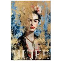 Keilrahmenbild Denise Small Blau/Goldfarben - Blau/Goldfarben, MODERN, Holzwerkstoff/Kunststoff (60/90cm) - Premium Living