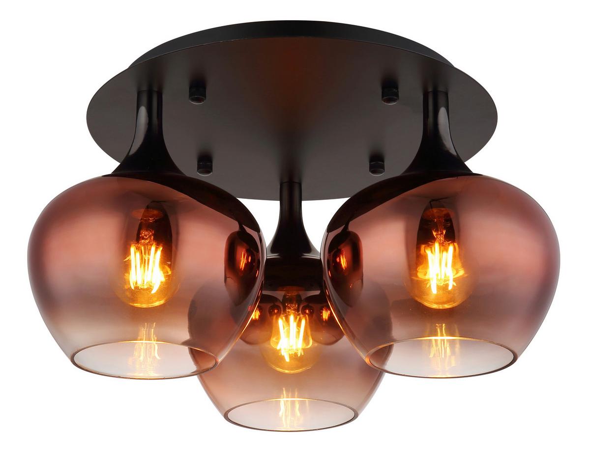 LAMPA SUFITOWA LUISE - czarny/kolor miedziany, Design, metal/szkło (45/25,5cm) - Collet's Monde