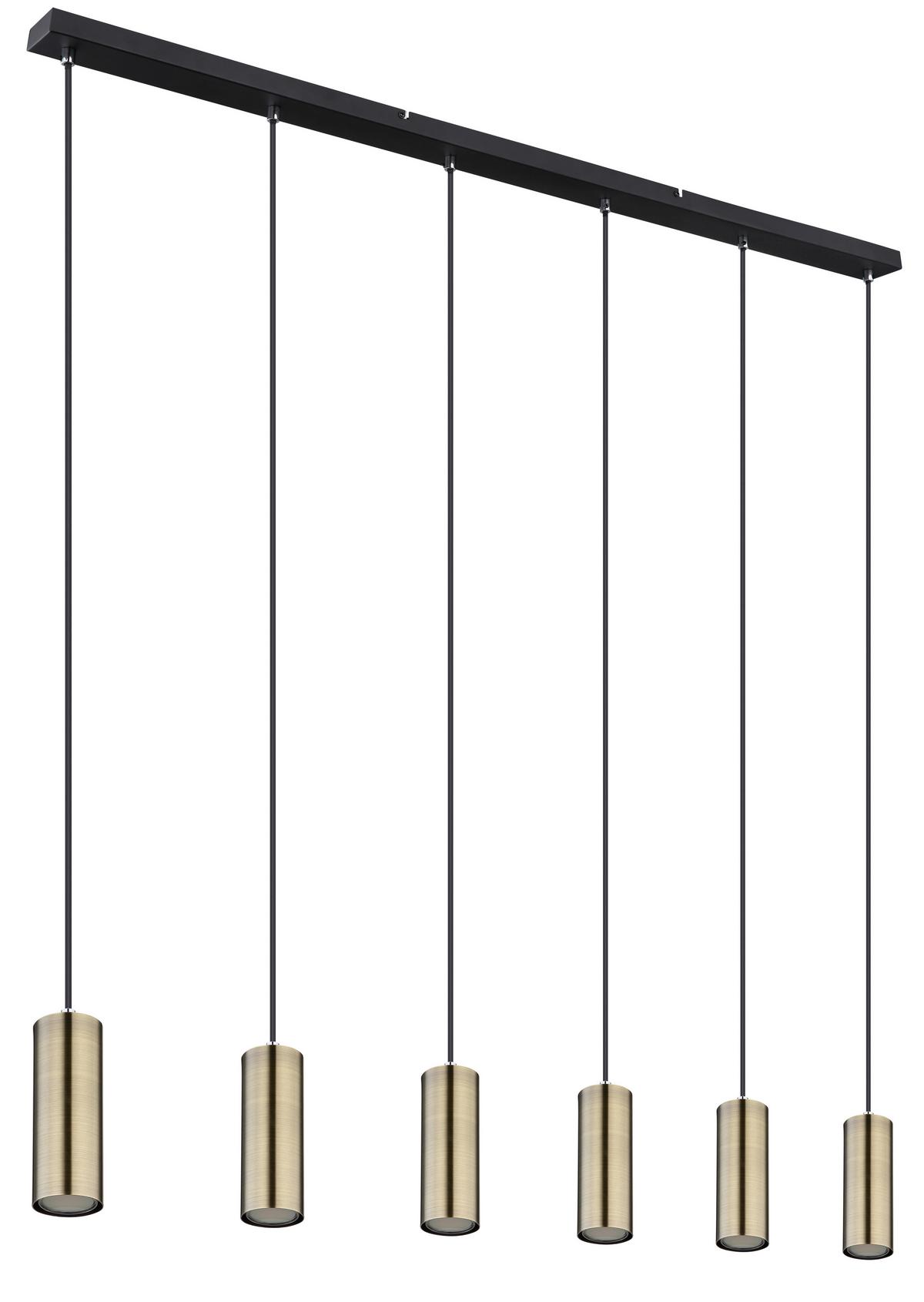 LAMPA WISZĄCA 57911-6HM - kolor mosiężny/czarny, Design, metal (115/6/120cm) - Globo
