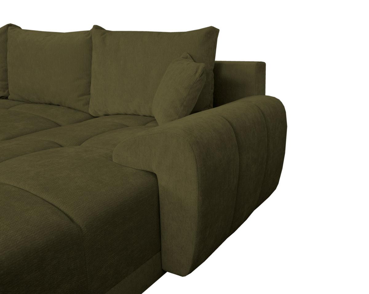 Kutna Garnitura Bonn - maslinasto zelena/crna, Moderno, tekstil/plastika (296/182cm)