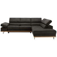 Wohnlandschaft Carmen Dunkelgrau - Chromfarben/Dunkelgrau, Konventionell, Holz/Textil (292/72/226cm) - Premium Living