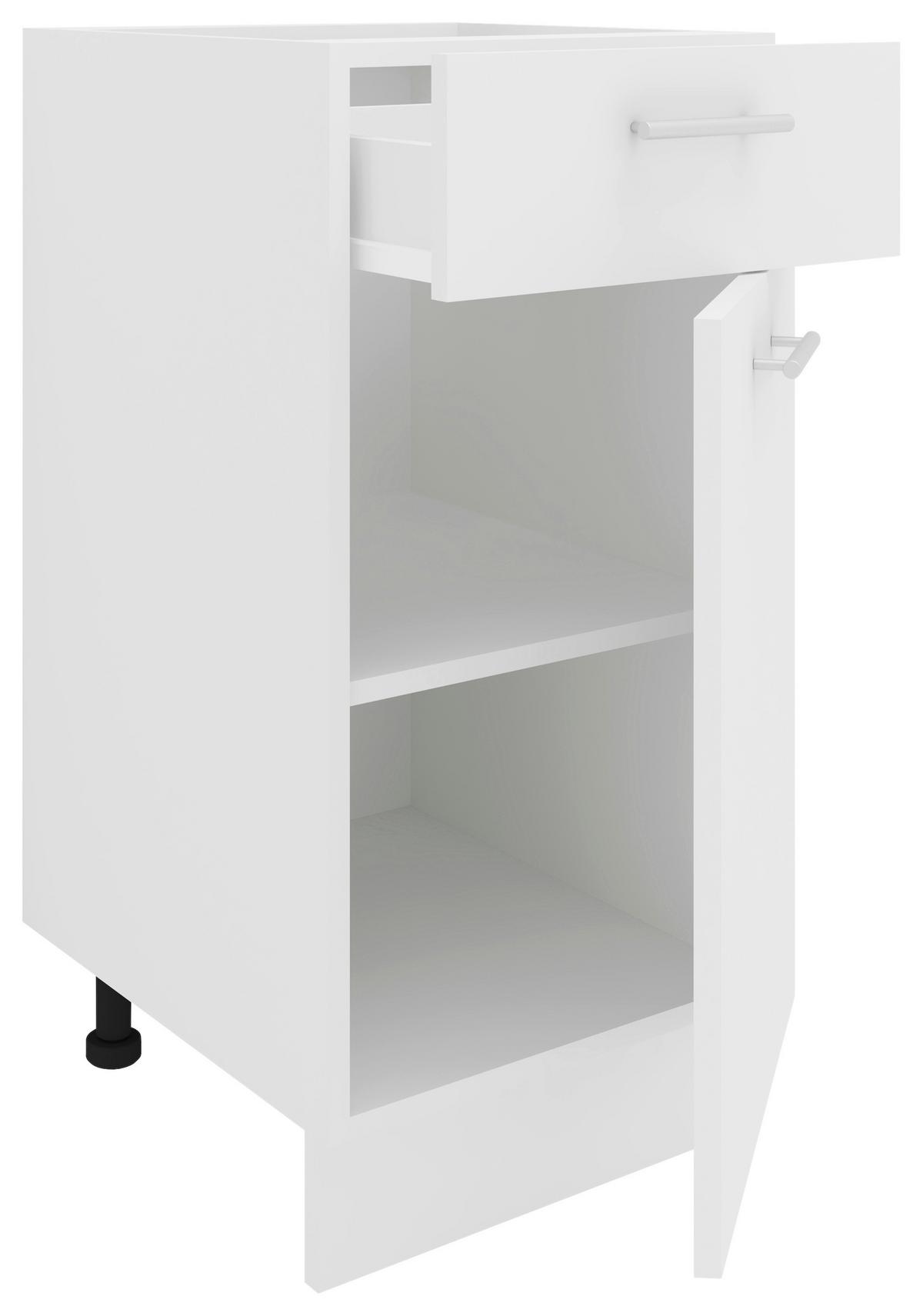 Kuhinjska Spodnja Omarica Esilo, Bela - bela/barve aluminija, Konvencionalno, kovina/leseni material (40/82/46cm) - MID.YOU