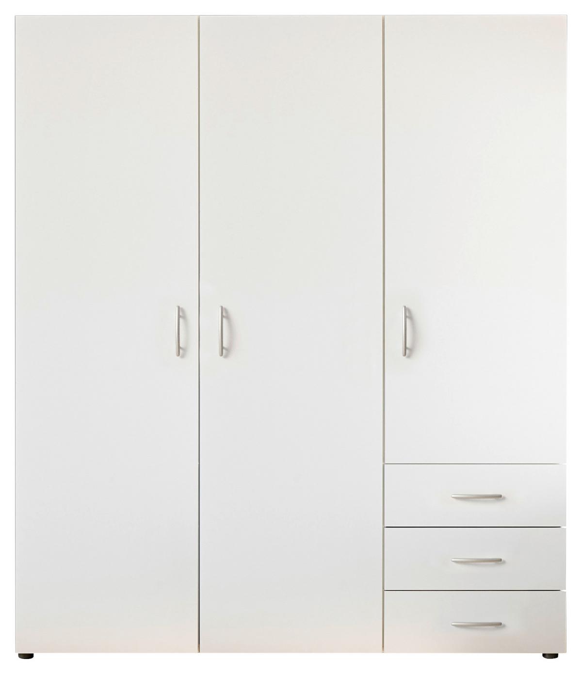 SZAFA UCHYLNA HARRY - kolor srebrny/biały, Modern, materiał drewnopochodny/tworzywo sztuczne (150/176/51,3cm) - MID.YOU