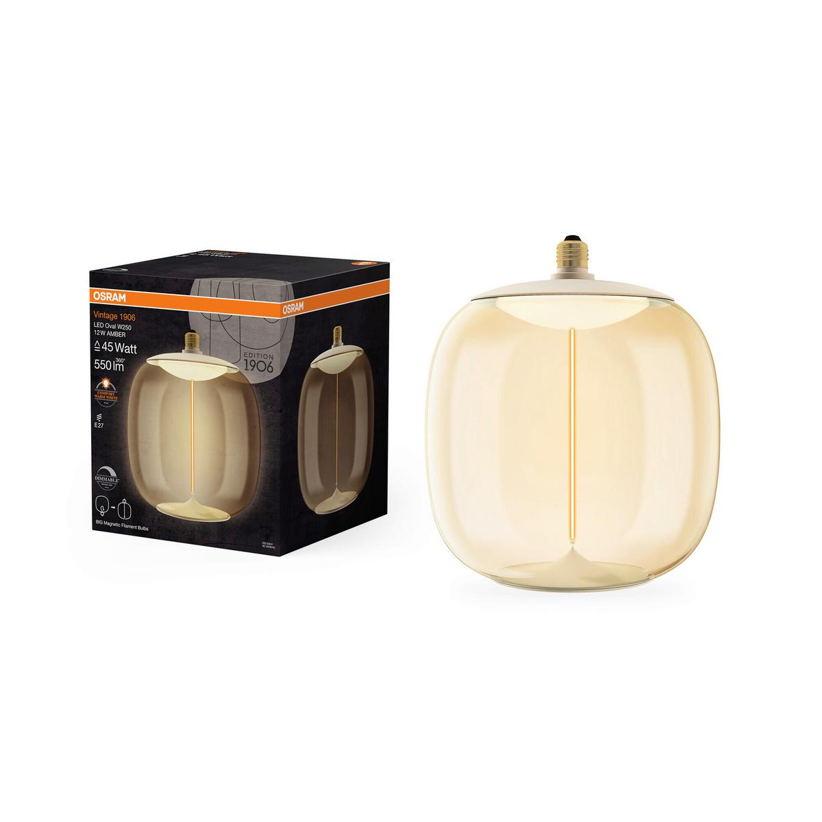 ŻARÓWKA LED 1906LBOVLD 12W/818 AMMAG E27 - kolor bursztynowy, Konventionell, tworzywo sztuczne (25/30cm) - Osram