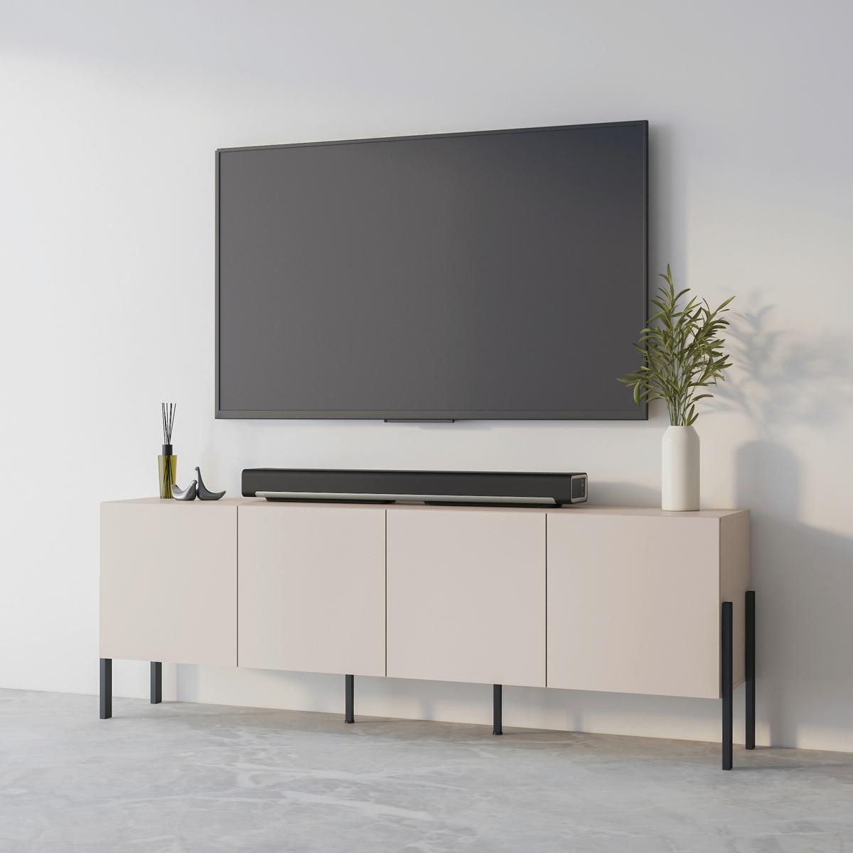 Komód Jukon - kasmírszínű, Modern, faalapú anyag (204/70/40cm)