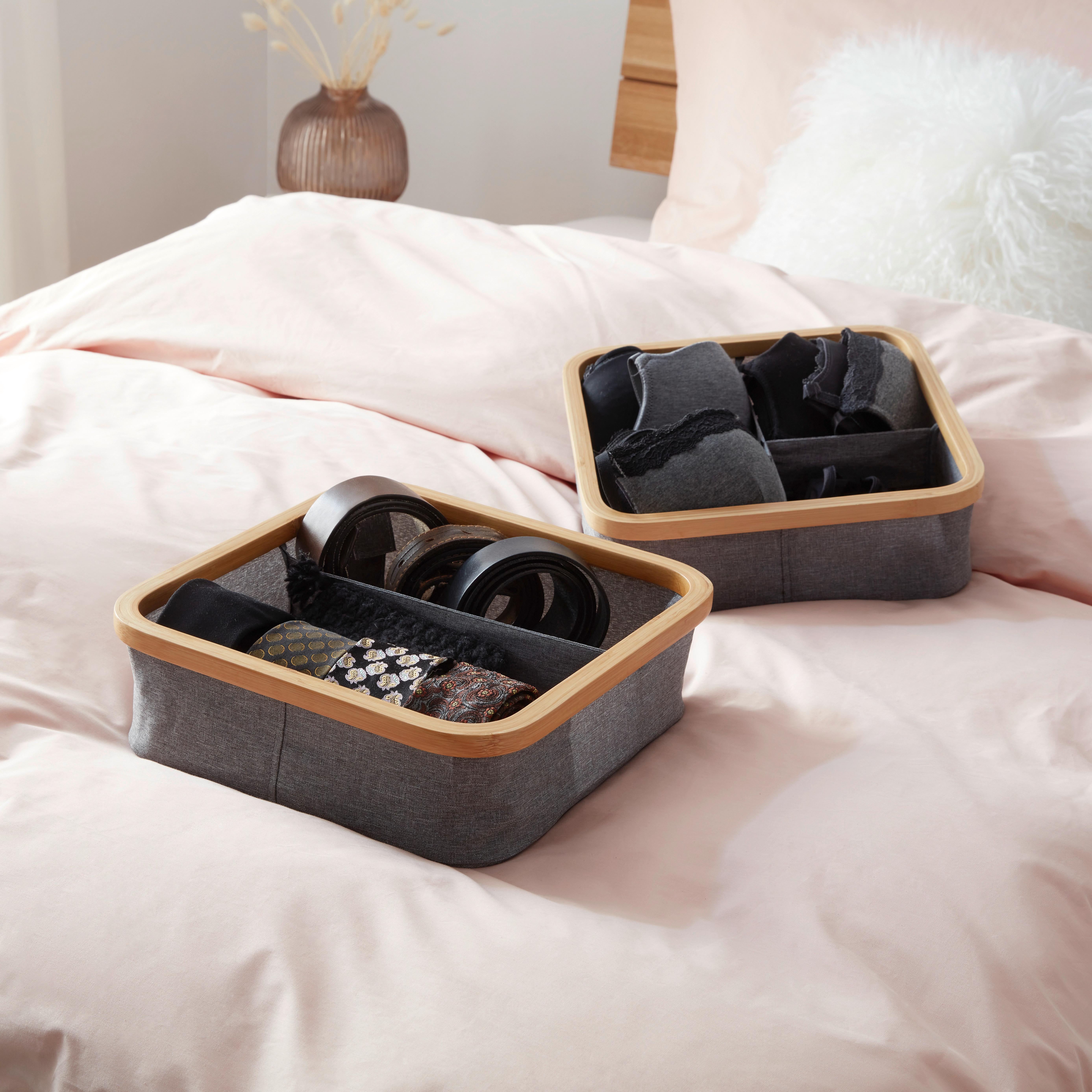 Škatla Za Shranjevanje Simply Storage -Ext- - siva, Moderno, karton/tekstil (30/30/9cm) - Premium Living