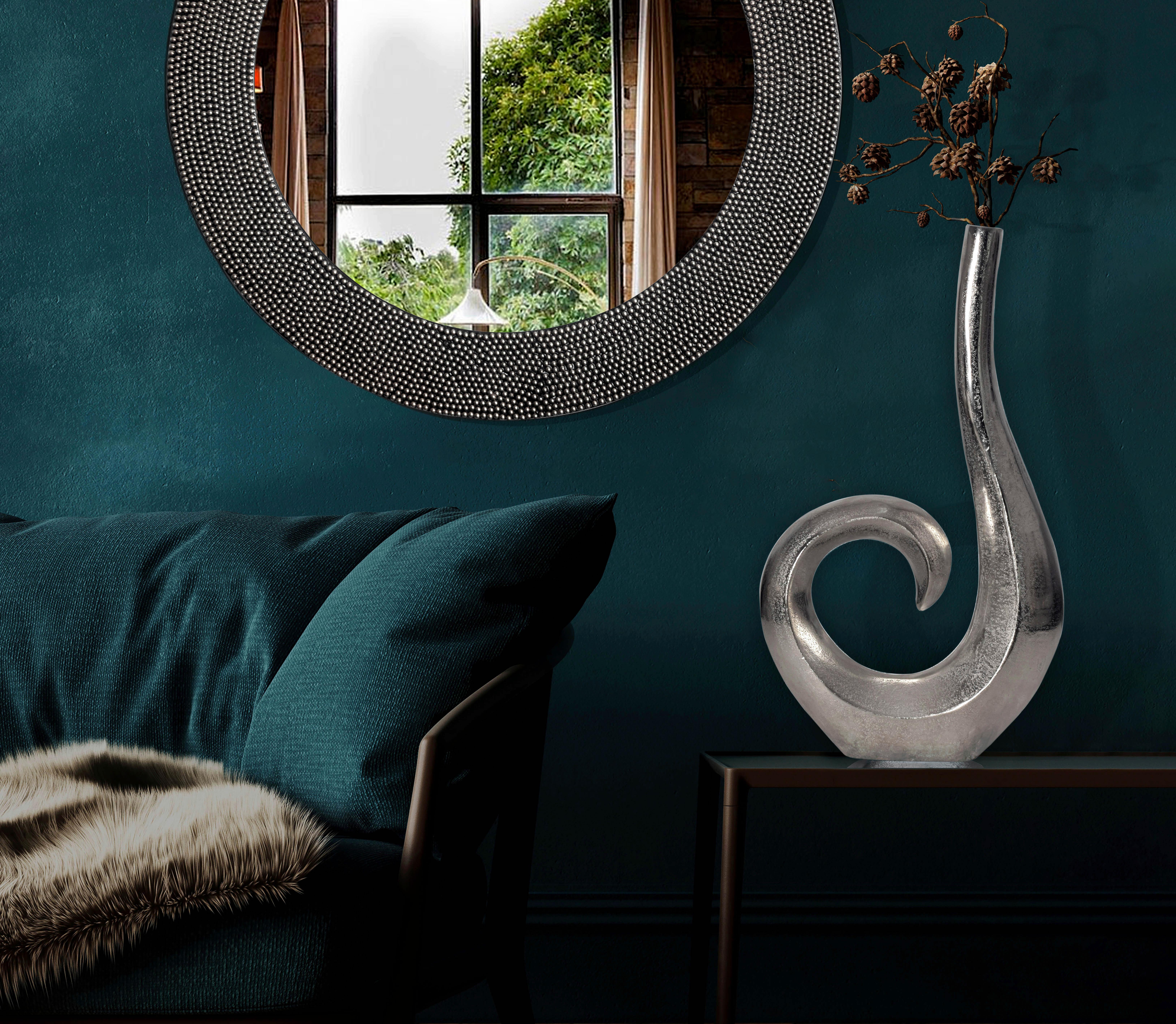 DEKOVASE DEKOVASE SPIRALE SILBER - Silberfarben, Design, Metall (26/47/8cm) - Livetastic
