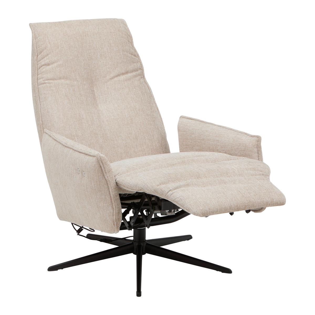 Relaxsessel Venezia Beige - Beige/Schwarz, MODERN, Textil/Metall (76/103/86cm)