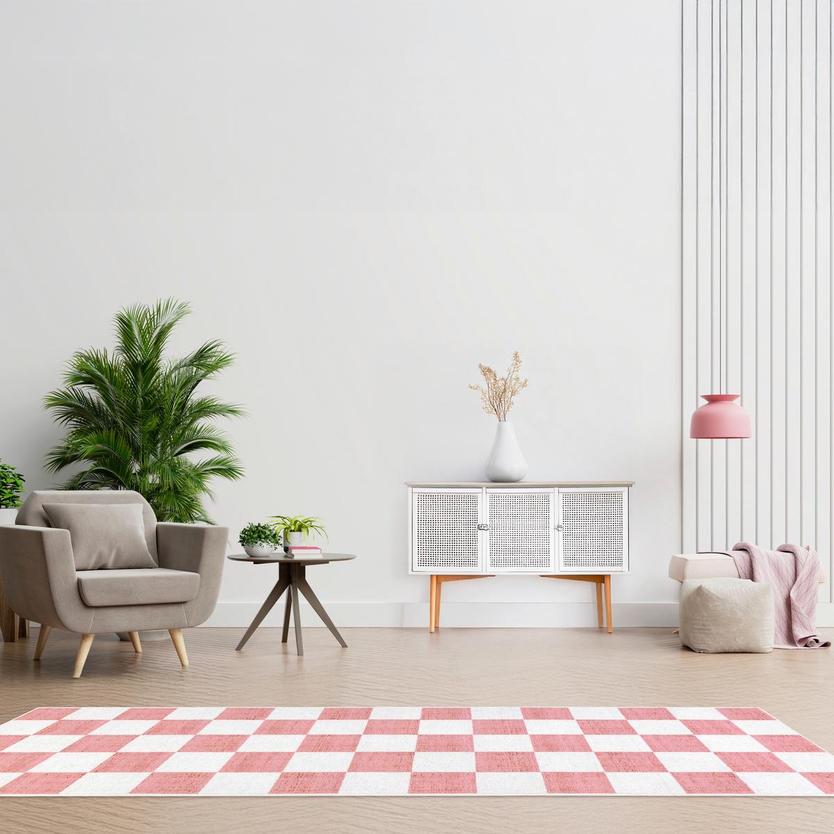 CHODNIK JACK MESIO-URBAN8161 - szarobiały/jasnoróżowy, Design, tkanina (80/250cm) - Lindorug