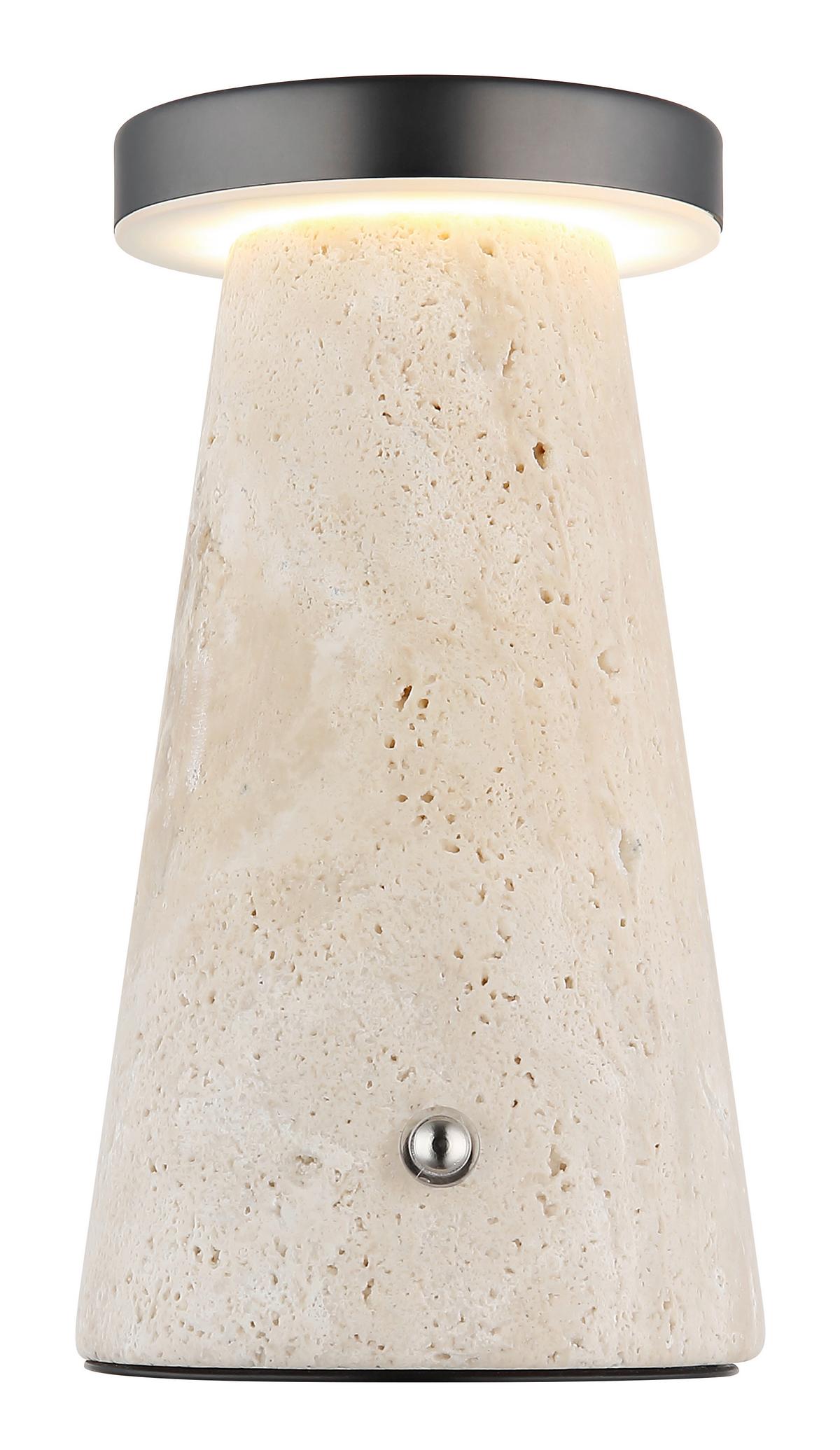 Stolna Punjiva Svjetiljka Adina - bijela/siva, Design, kamen/metal (9/16cm) - Globo