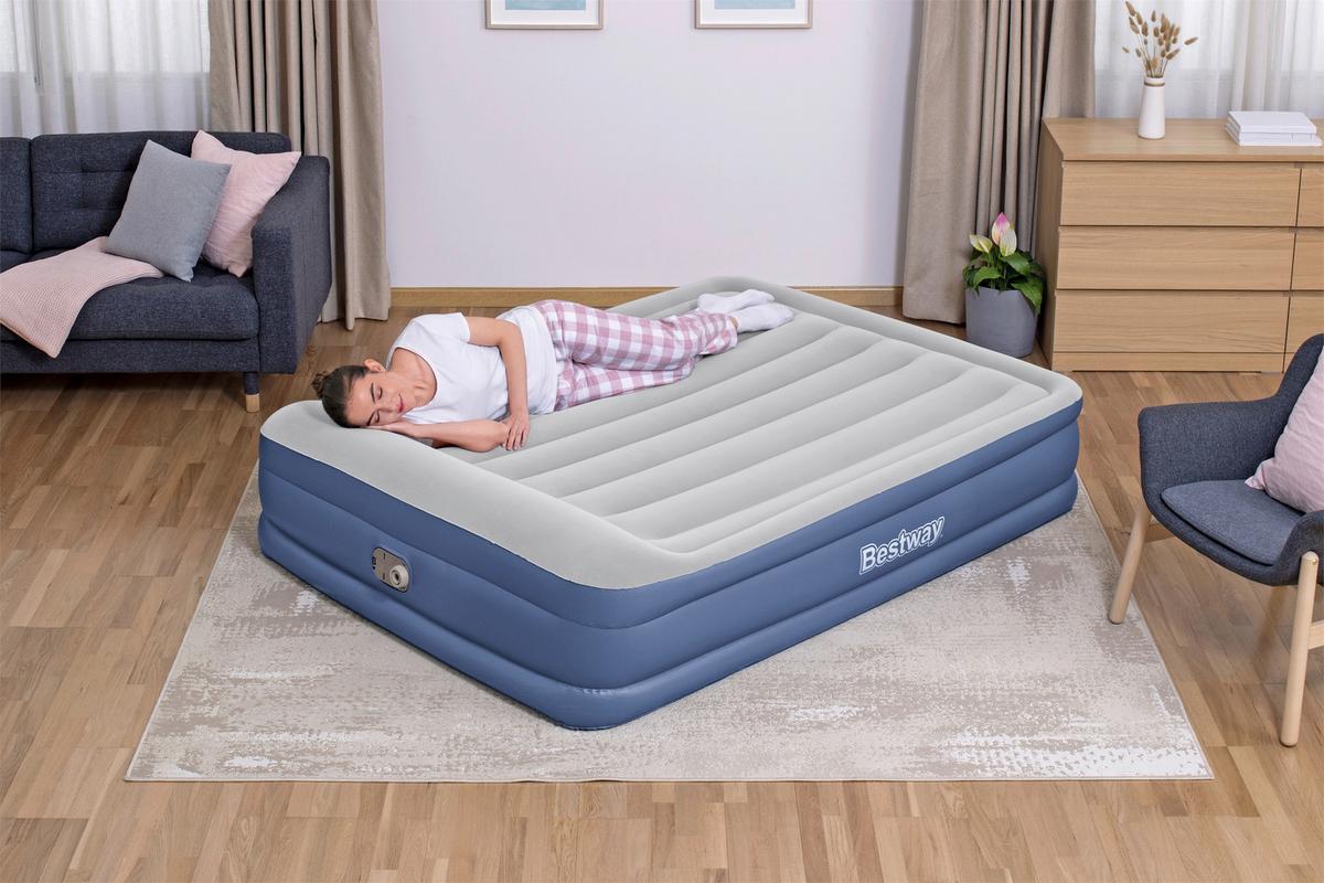 ŁÓŻKO DMUCHANE TRITECH AIR - ciemnoniebieski/jasnoszary, Konventionell, tworzywo sztuczne (203/152/46cm) - Bestway