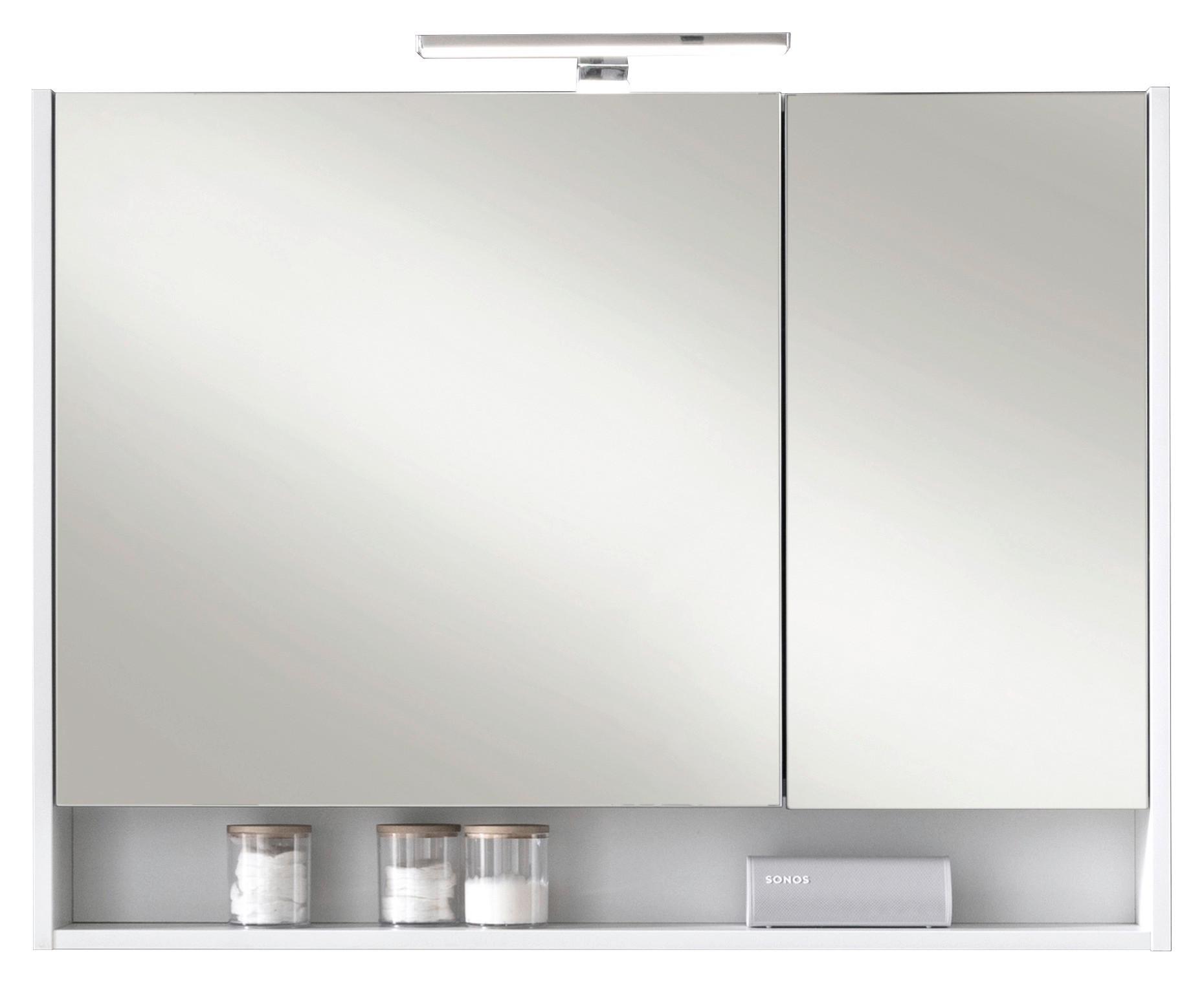 Spiegelschrank in Weiß - Weiß, MODERN, Glas/Holzwerkstoff (93,2/75,5/22,3cm) - Mömax