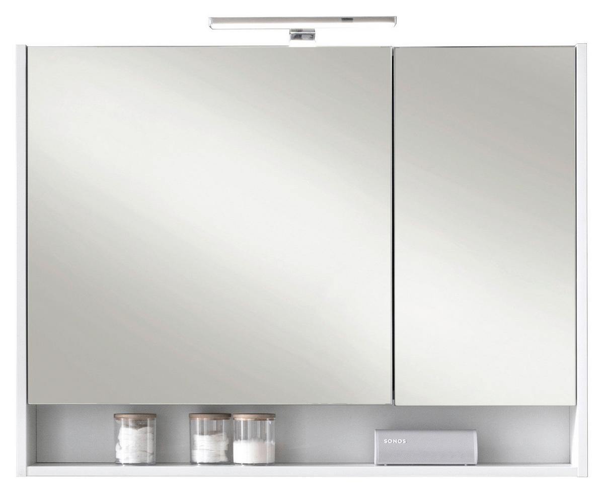 Spiegelschrank in Weiß - Weiß, MODERN, Glas/Holzwerkstoff (93,2/75,5/22,3cm) - Mömax