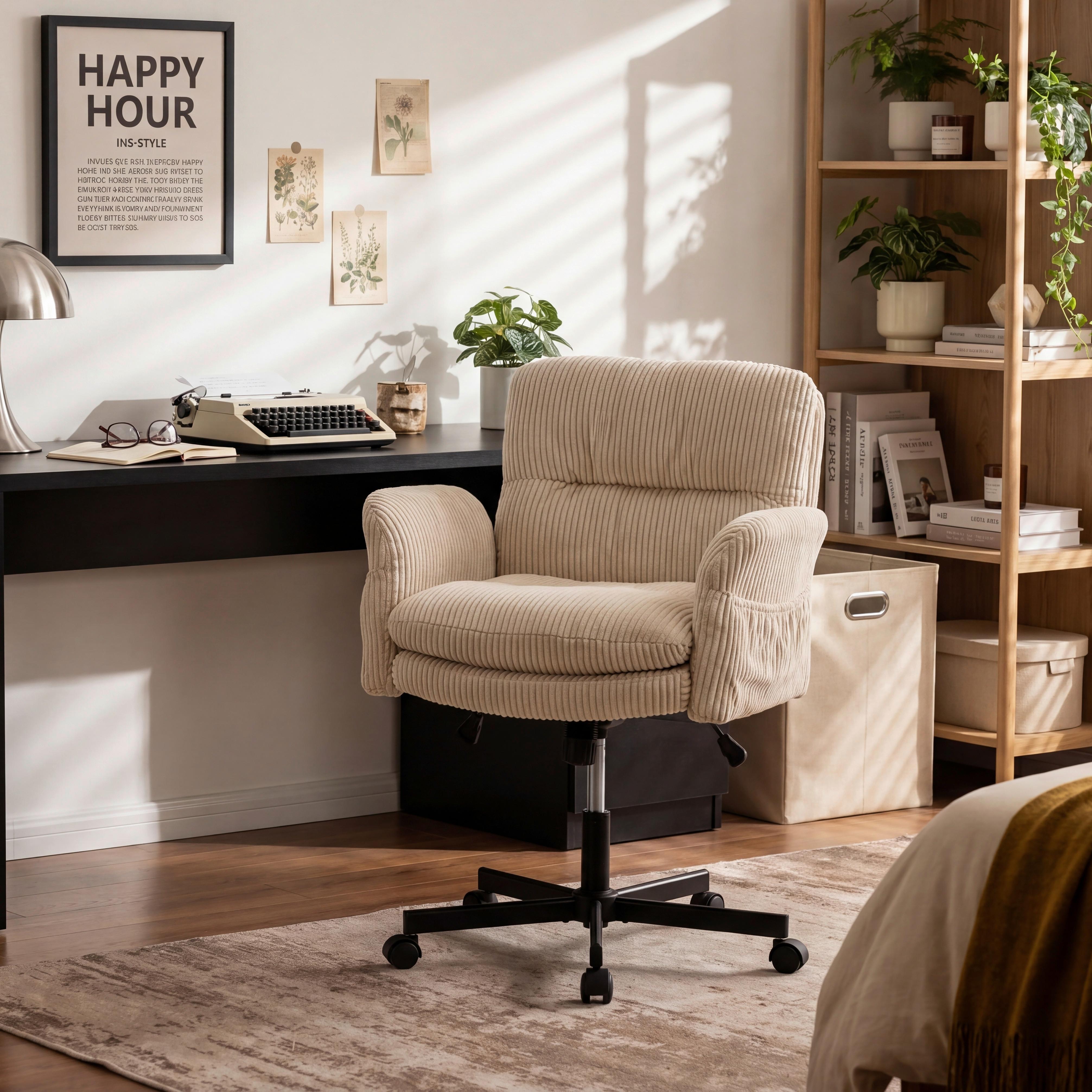 SNURRSTOL LENI - beige/svart, Design, metall/trä (73/87-97/68cm) - Mömax