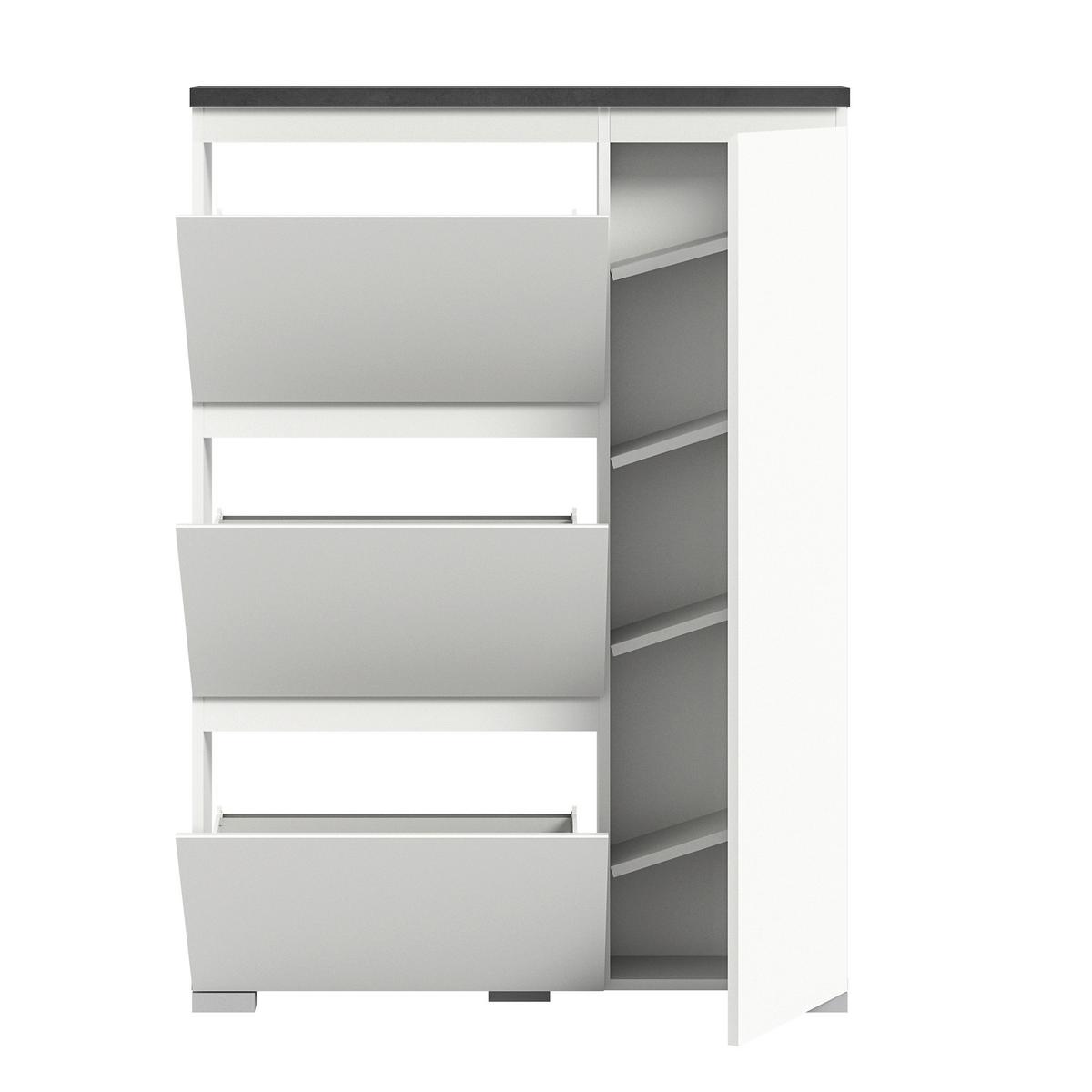 Ormarić Za Cipele Shoelove - bijela/siva, Moderno, drvni materijal (95/133/18cm) - Modern Living