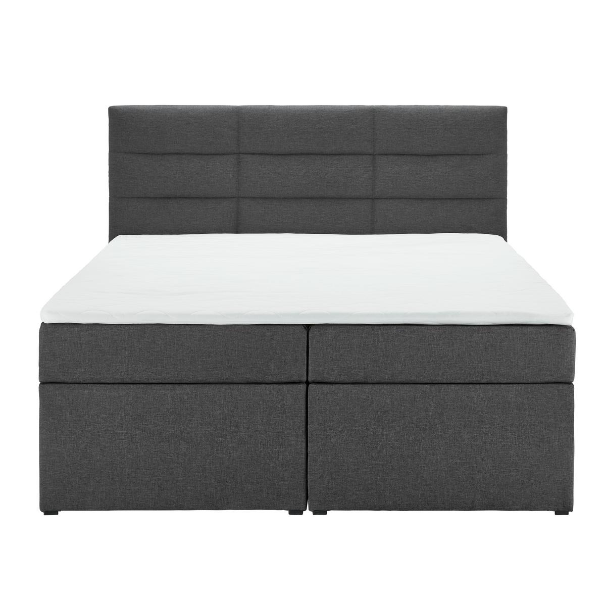 Boxspring Ágy Lisa - sötétszürke, Modern, faalapú anyag/textil (140/200cm) - Bessagi Home