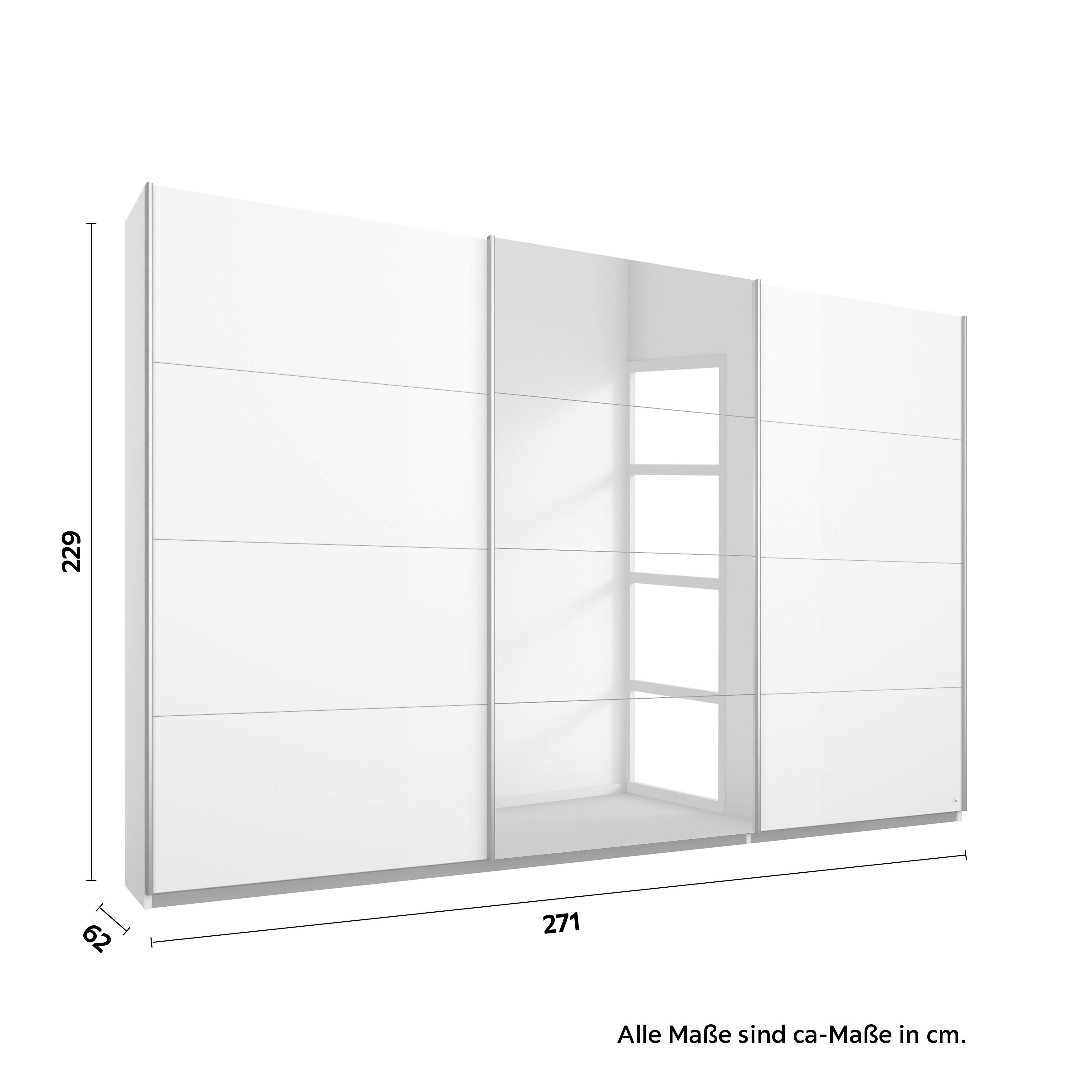 Ormar S Kliznim Vratima Kulmbach - bijela/boje aluminija, Konvencionalno, staklo/drvni materijal (271/229/62cm) - Modern Living