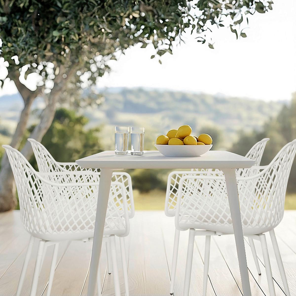 Vrtni Stol Begio L, Bela - bela, Moderno, kovina/umetna masa (56/81/50cm) - MID.YOU