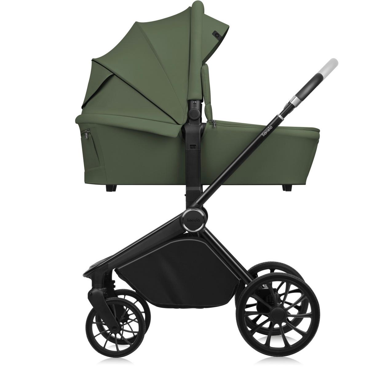 WÓZEK DZIECIĘCY - ZESTAW MIKA PLUS 2IN1 - oliwkowa zieleń, Basics (62/62/40cm) - Lionelo