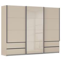 Schwebetürenschrank Elara Champagner Glas - Champagner/Grau, KONVENTIONELL, Holzwerkstoff/Metall (271/210/62cm) - Premium Living